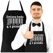 Fartuchy i rękawice kuchenne - Fartuch na 60 urodziny prezent urodzinowy Zmiana kodu na 6 z przodu SITO - miniaturka - grafika 1