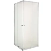 Kabiny prysznicowe - Invena Parla Kabina prysznicowa kwadratowa 90x90x180 cm drzwi przesuwne, profile chrom, szkło mrożone AK-48-191-O - miniaturka - grafika 1