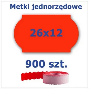 Metki jednorzędowe 26x12 czerwone, fala 4500szt - Cenówki - miniaturka - grafika 1
