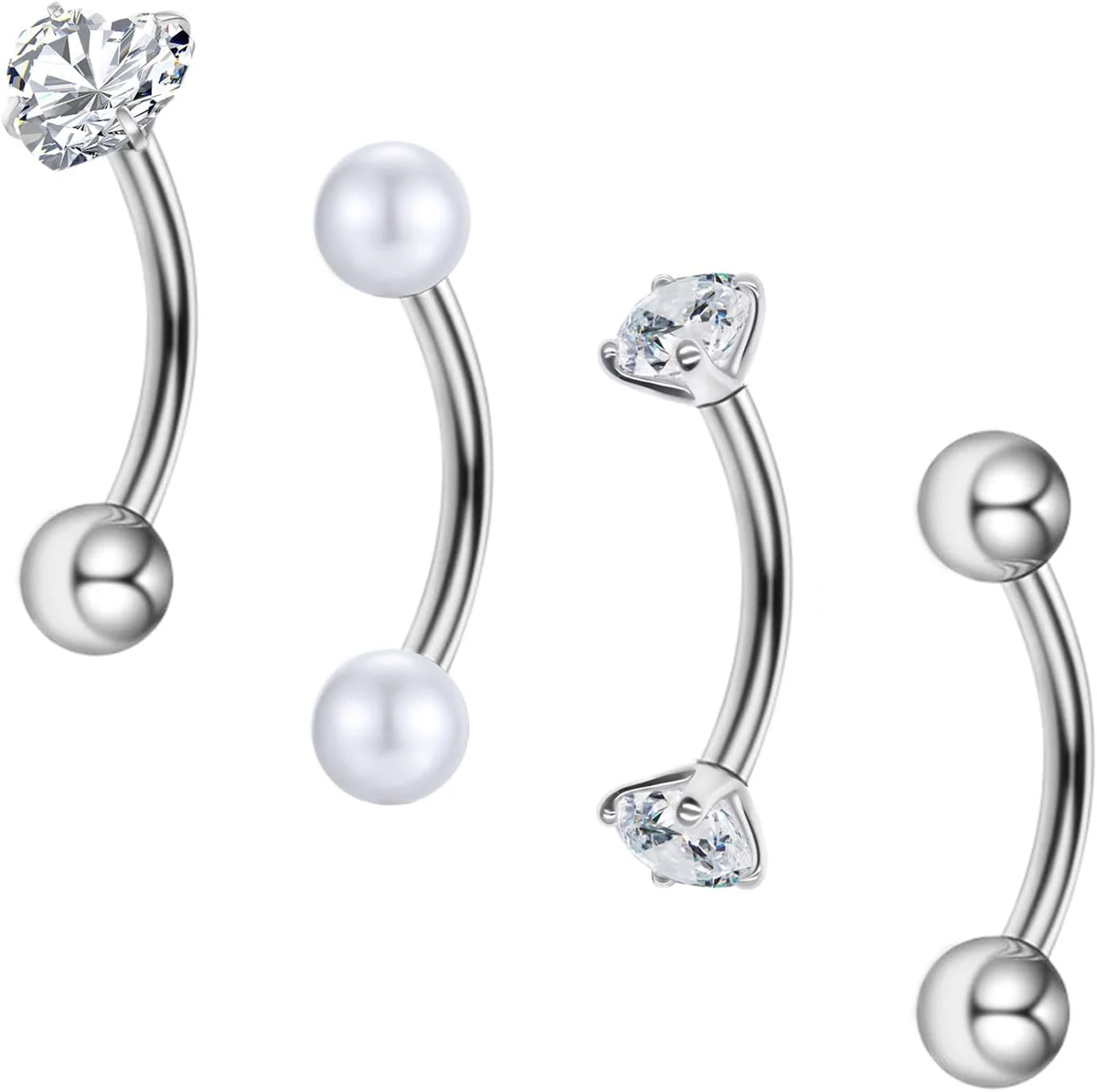 KOLCZYKI PIERCING BANAN 8MM STAL SZTANGI SERCE BIŻUTERIA KOBIETA