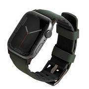 Akcesoria do smartwatchy - UNIQ pasek Linus Apple Watch Series 4/5/6/7/8/SE/SE2/Ultra 42/44/45mm. Airosoft Silicone zielony/moss green - miniaturka - grafika 1