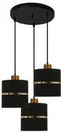 Lampy sufitowe - Potrójna lampa wisząca abażurowa na talerzu czarny + złoto - 7X Z38 G1-W72 - miniaturka - grafika 1