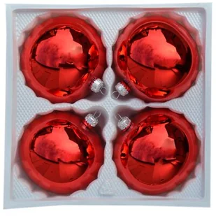 Bombka szklana 10 cm 4 szt. GŁADKA - Bombki - miniaturka - grafika 1