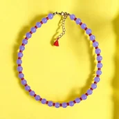 Naszyjniki - Choker : lavender & red : summer collection - miniaturka - grafika 1