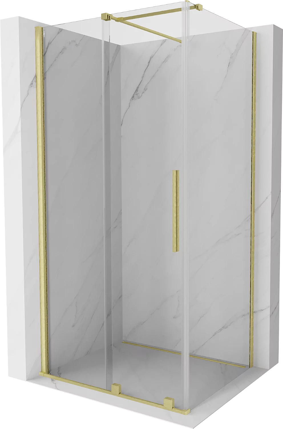 Mexen Velar kabina prysznicowa rozsuwana 90x75 cm, transparent, złota szczotkowana - 871-090-075-01-55