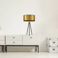 Lampy stojące - Czarno-złota lampa stołowa na 3 nogach w stylu glamour ALTA MIRROR - miniaturka - grafika 1