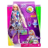 Lalki dla dziewczynek - Mattel Lalka Extra #12 Komplet w kwiatki/Blond włosy + króliczek HDJ45 HDJ45 - miniaturka - grafika 1