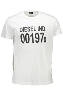 KOSZULKA Z KRÓTKIM RĘKAWEM DIESEL MĘSKA BIAŁA - Koszulki męskie - miniaturka - grafika 1
