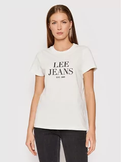 Koszulki i topy damskie - Lee T-Shirt Graphic Tee L41UFERR Biały Regular Fit - grafika 1