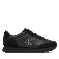 Sneakersy damskie - Sneakersy Calvin Klein Jeans Runner Laceup Low Mix Mg YW0YW01798 Czarny - miniaturka - grafika 1
