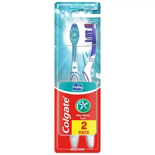 Colgate SZCZOTECZKA MAX WHITE ŚREDNIA 1+1 GRATIS zakupy dla domu i biura CN50034A - Szczoteczki do zębów - miniaturka - grafika 1