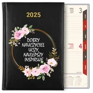 Notesy i bloczki - KALENDARZ PLANER TERMINARZ DZIENNY CZARNY A5 2025 DLA NAUCZYCIELKI WZORY - miniaturka - grafika 1