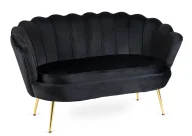 Sofy i kanapy - Czarna welurowa sofa w stylu glamour - Deos - miniaturka - grafika 1