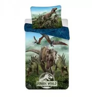 Pościel dla dzieci - Jerry Fabrics Pościel bawełniana 140x200 Park Jurajski dinozaury las góry 6779 Jurassic Park poszewka 70x90 - miniaturka - grafika 1