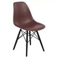 Krzesła - D2.Design Krzesło P016W PP brązowe/black 84915 - miniaturka - grafika 1