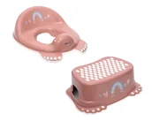 Nocniki - Zestaw Nakładka Na Sedes Do Toalety Podnóżek Podest Tęcza Różowa - miniaturka - grafika 1