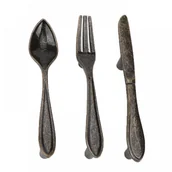 Zawiasy, okucia i inne akcesoria - Kreatywny uchwyt kuchenny ze stopu cynku – uchwyt w kształcie łyżki, widelca i noża, brąz - miniaturka - grafika 1