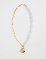 Naszyjniki - Złoty naszyjnik z muszelką - miniaturka - grafika 1