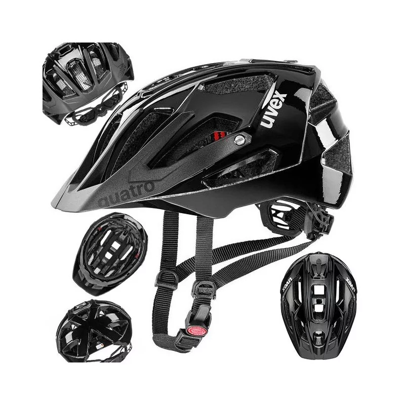 UVEX Quatro Helmet, all black 52-57cm 2021 Kaski MTB S4107753015