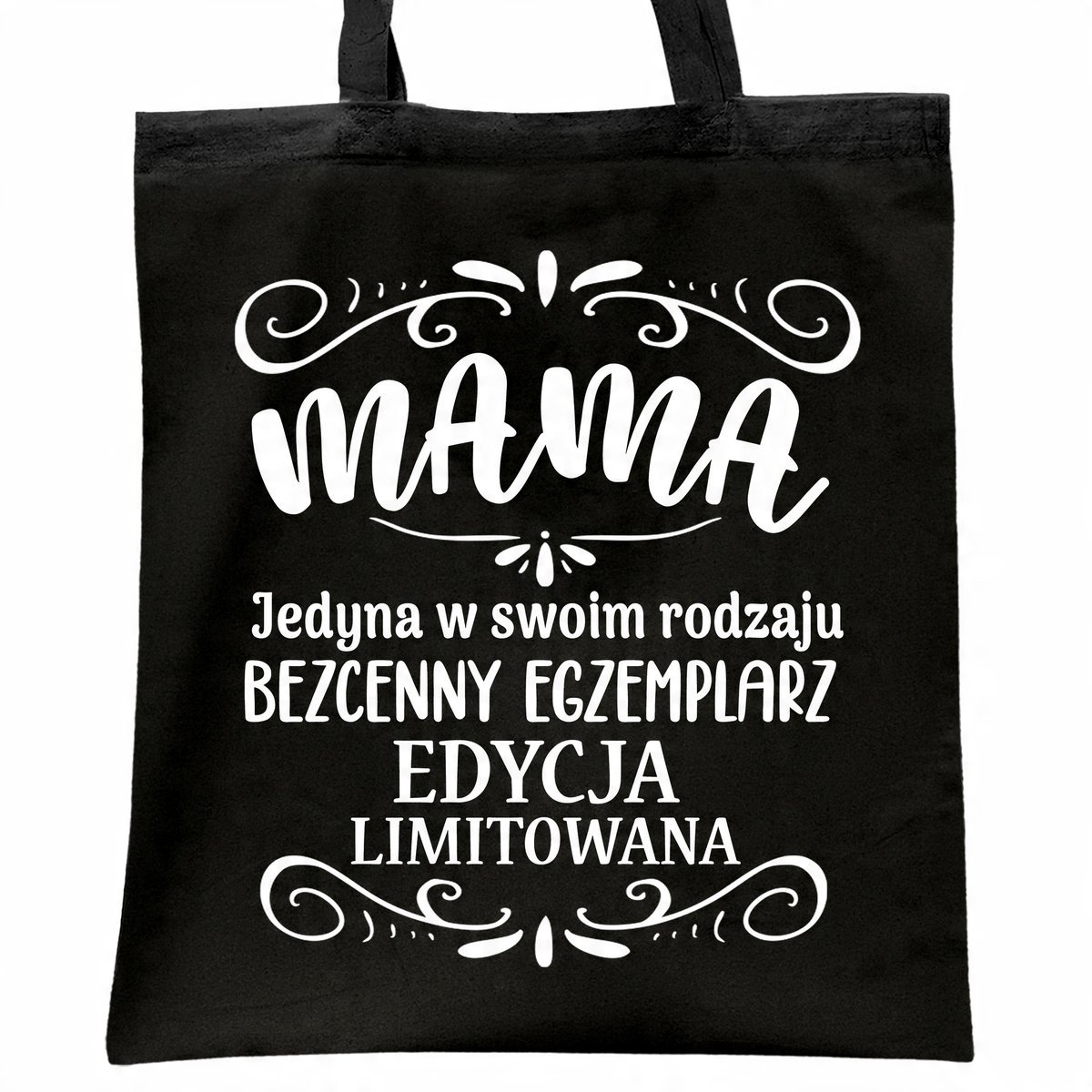 Torba bawełniana czarna na zakupy Dzień Matki Dla Mamy Prezent