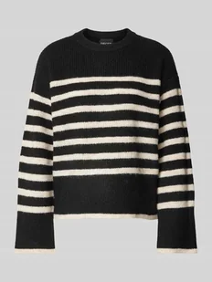Sweter z dzianiny o kroju relaxed fit z dodatkiem wełny model ‘LINE’ - Swetry damskie - miniaturka - grafika 1