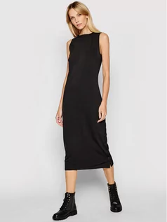Sukienki - Karl Lagerfeld LAGERFELD Sukienka codzienna Logo Tape Snap 211W1365 Czarny Slim Fit - grafika 1