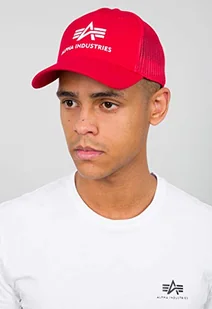 Alpha Industries Unisex Basic Trucker Cap czapka z daszkiem, czerwony, jeden rozmiar - Czapki damskie - miniaturka - grafika 1