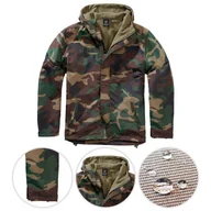 Odzież trekkingowa damska - Kurtka turystyczna męska Brandit Frontzip Windbreaker Woodland - miniaturka - grafika 1