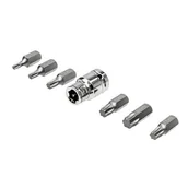 Klucze i nasadki - FASTER TOOLS Nasadka z bitami TORX 7 części - miniaturka - grafika 1