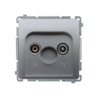 Gniazdka elektryczne - Kontakt Simon Gniazdo RTV końcowe BASIC inox - miniaturka - grafika 1