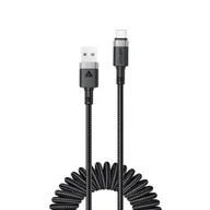 Kable USB - Kabel przewód spiralny USB-A - USB-C 480Mb/s 3A 1.2m - czarny ACEFAST - miniaturka - grafika 1