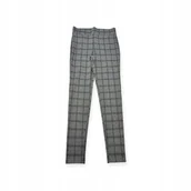 Spodnie damskie - Szare legginsy damskie w kratkę LOFT S - miniaturka - grafika 1