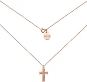 Biżuteria religijna - Naszyjnik z ażurowym krzyżem z różowego złota - miniaturka - grafika 1