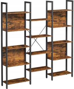 Podwójny Regał Metalowy W Stylu Loft Rustykalny Brąz C3-A21 - Regały Podwójny Regał Metalowy W Stylu Loft Rustykalny Brąz C3-A21 - Regały - miniaturka - grafika 1