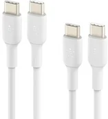 Kable USB - Belkin Kabel x2 Boost Charge PVC 2-Pack USB-C do USB-C 1m, biały - miniaturka - grafika 1
