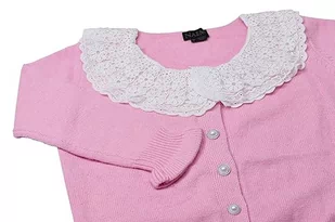 Naemi Damski słodki kardigan z koronkowym kołnierzem dla lalek akryl lawendowy rozmiar XS/S, lawendowy, XS - Swetry damskie - miniaturka - grafika 1