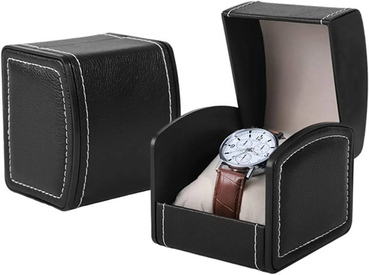 PUDEŁKO NA ZEGARKI 10X9X8CM ETUI ORGANIZER SZKATUŁKA Z PODUSZKĄ CZARNE