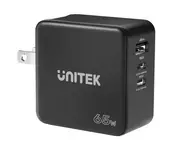 Ładowarki do telefonów - Unitek GaN 1x USB-A 2x USB-C 65W Quick Charge 3.0 - miniaturka - grafika 1