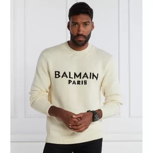 Balmain Wełniany sweter | Regular Fit - Swetry męskie - miniaturka - grafika 1