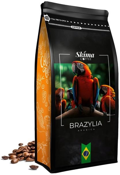 Kawa ziarnista 500g BRAZYLIA 100% ARABICA Świeżo Palona do ekspresu +GRATIS