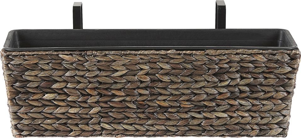 Beliani Doniczka 60 x 20 x 18 cm brązowa KAWALA