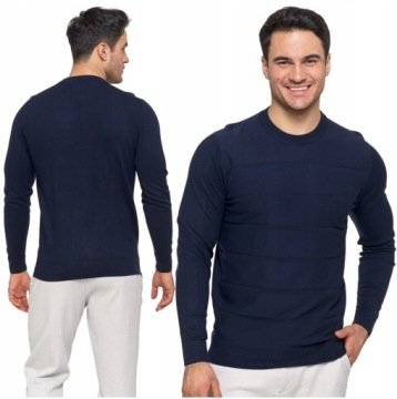 Sweter Męski Z Wiskozy Klasyczny Okrągły Dekolt Moraj XXL