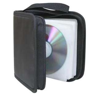 Box na 24 szt. CD, tekstylny, czarny, album, zamek błyskawiczny - Pudełka i akcesoria na płyty CD - miniaturka - grafika 1