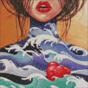 Diamentowa mozaika - Serce oceanu 40x40cm - Ideyka - Malowanie po numerach - miniaturka - grafika 1