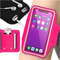 Etui i futerały do telefonów - Etui NA RAMIĘ telefon do biegania armband opaska na rower siłownie RÓŻOWE - miniaturka - grafika 1