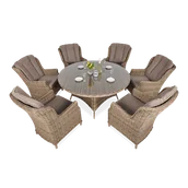 Meble ogrodowe - Meble z technorattanu RAVENA Brown - miniaturka - grafika 1