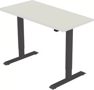 celexon Economy eAdjust-71121 elektryczne biurko z regulacją wysokości czarne w komplecie z białym blatem 125 x 75 cm - Biurka - miniaturka - grafika 1