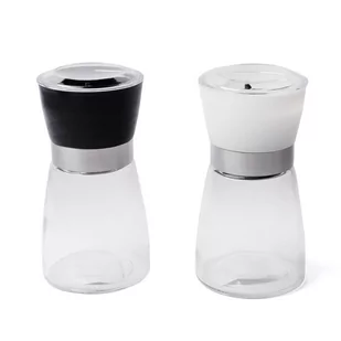 Tadar TADAR ZESTAW SZKLANYCH MŁYNKÓW DO SOLI I PIEPRZU 170 ML CZARNY + BIAŁY 5903313415767 - Młynki do soli i pieprzu - miniaturka - grafika 1