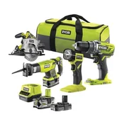 Latarki - Ryobi Zestaw Wiertarko-wkrętarka Piła Szablasta Pilarka Latarka 2x Aku. - miniaturka - grafika 1