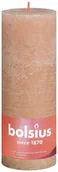 Świece - Bolsius Rustic Shine Świeca pieńkowa 190/68 mglisty róż - miniaturka - grafika 1